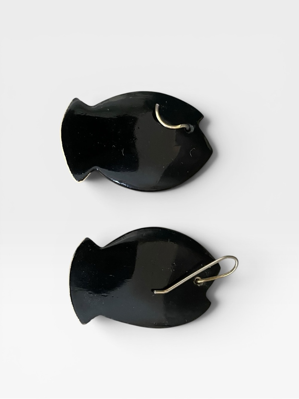 Vintage Handcrafted Wooden Fish Earrings - Picture 4 of 6